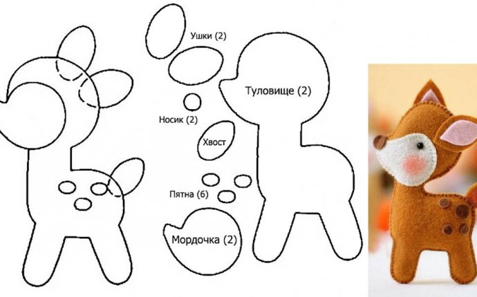 Игрушки из фетра к Новому году 2017 своими руками, выкройки и шаблоны