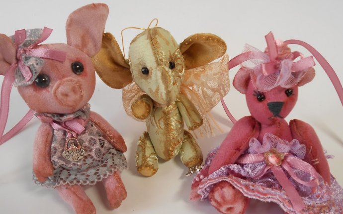 Слоник, хрюшка и еще один мишка :: Текстильные куклы и другие