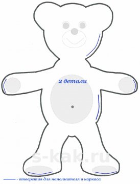 Выкройка плюшевого мишки